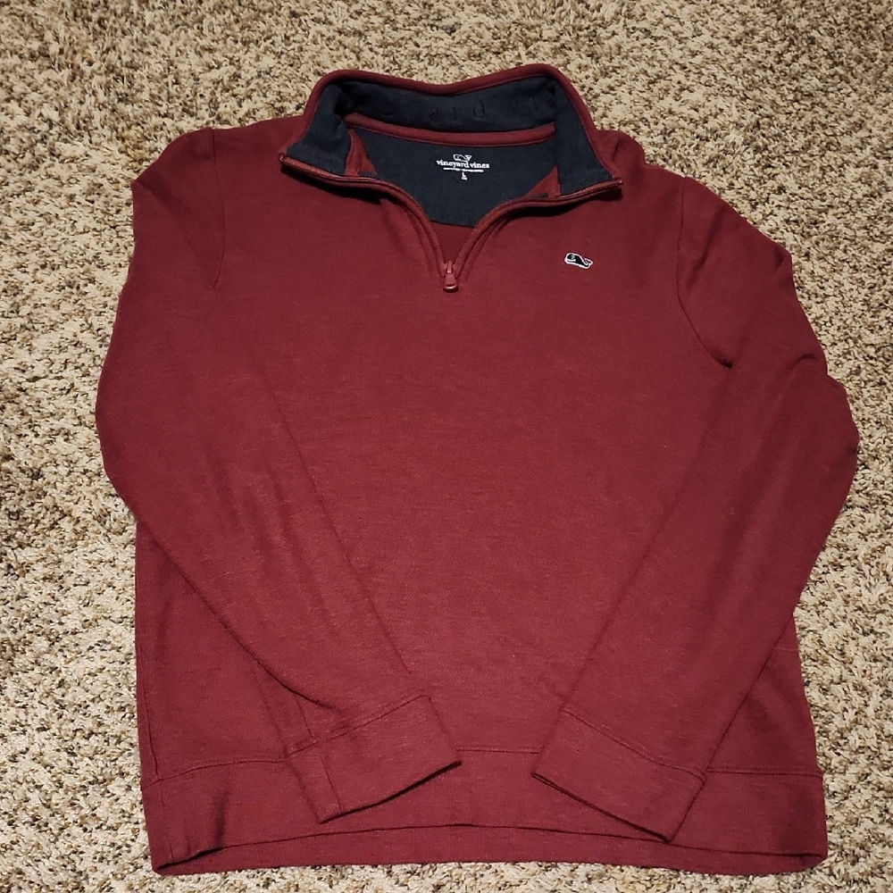 Vineyard Vines Kid's Maroon Quarter Zip